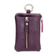 Qiger Neue Kapazität Schlüsselbeutel für Frauen echte Kuhlattenwagenschlüsselkette für Männer Mini kleine Kartenbeutel Brieftasche integrierter Tasche schwarz [Reißverschluss 6 Schnalle]