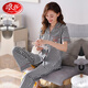 LangSha Summer 2025 New Plaid Thin Cotton Pajamas Women's Short Sleeve Trousers Summer Mom Casual Home Clothing Set 9921 M 80-100Jin [Jin equals 0.5 kg]