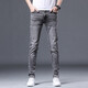 Muzhi Hong Kong Trendy European High-End Rauchgrau Jeans Frühling und Sommer Schlanke Füße trendy lässige und vielseitige Hose Grau 1048 31