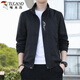 Woodpecker (TUCANO) Jacket Men's Spring and Autumn Loose Stand Collar Versatile Casual Jacket Trendy Comfortable Top Men's Black 3XL