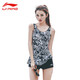 Li Ning (LI-NING) swimsuit women's sports one-piece boxer conservative belly-covering slimming hot spring sexy swimsuit 310 black L