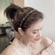 Qijitu headband 2024 new Korean style high-end fabric rhinestone headband fine pressure hairpin hairpin hairpin hidden pink