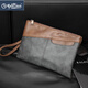 Jinlilai 2024 new retro simple men's youth clutch Korean men's bag envelope IPAD bag trendy gray coffee