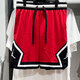 Nike Shorts Pantalon masculin Été Nouveau entraînement de basket-ball respirant pantalon pantalon décontracté pantalon DX1488-687 rouge et noir 2xl