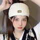 Hongyun Warmth Artifact Headband Women's Widened Forehead Protection Windproof Headband Sports Knitted Hairband Face Washing Bandana Beige Plush Headband F169