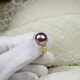 Fat Donglai's same 18k rose gold pearl ring Shunjing's new purple pearl is round and extremely strong Purple Pearl 10mm Love's Waiting Rose Gold Ring