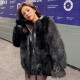 Salian fur women's winter clothing women's new style parka imitation mink fur one-piece foreign style light luxury women's winter short coat women's black M (95-105Jin [Jin equals 0.5 kg])