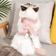 Bo Naling cat traction rope cat rope pet anti-breakaway adjustable elastic vest type special walking cat rope outing supplies traction rope fur ball rabbit-pink-1.2 meters M