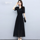 
QIYUN brand women's clothing, new Tennis dress for women 2024 new summer brand high-end European temperament long skirt, purple pink M [Suggested 105 Jin [Jin equals 0.5 kg] below]