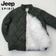 Jeep (JEEP) wool cotton-padded jacket men's fur all-in-one jacket middle-aged and elderly thickened sheepskin cotton-padded coat fur jacket autumn and winter real wool jacket military green + long wool liner bust 3 feet 4 (suitable for weight 125-140 Jin Jin equals 0.5 kg)