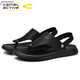 Sandalias de hombres dinámicas de camello alemanes para el verano Nuevos zapatos de playa informales Sandalias sin deslizamiento Sandalias de doble propósito Flip Flip Flopslip 3880 Negro (tamaño de zapato deportivo) 38