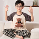 Langsha Eltern-Kind-Kleid-Pyjamas Mutter und Tochter Sommer kurzärmelige Hosen dünne Baumwoll-Hauskleidung drei und vier Familienanzug LYP724 XL Frauen 165-170 cm/115-135jin [Jin gleich 0,5 kg]