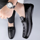 Fugui Bird Herrenschuhe Sommerzehen Schicht Cowide Business Casual Crocodil Muster Mütze weiche Sohle atmungsaktiven leichten Fahren lässige Schuhe Herren schwarzes Muster Yulin Fg9920 38