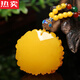 SNQP Christmas Eve Gift Selected Beeswax Pendant Necklace Peony Flower Chicken Butter Yellow Amber Sweater Chain Women's Long Style (With Chain)
