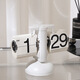 Retro European desktop mechanical automatic page-turning clock for home living room and office creative desktop clock ornaments page-turning clock - matte white, free battery