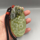 初啸天然玉石岫玉手把件精品岫玉手把原石精雕裸石把玩件原石手把石 683号富贵有余