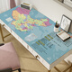 CLCEY desk mat leather children's study desk desk desk cloth household ring protection eye-proof handwriting computer special mat World map - English model 40*60cm
