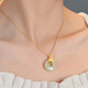 Zhou Dajin CHOW TAI KING Xiangyun Ping An Buckle Silver Necklace for Girls 2025 New Hetian Jade Pendant Birthday Gift for Girlfriend and Wife