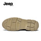 Jeep Jeep Martin Boots Men's Summer New High Top Shoes Men's Trendy Workwear Boots Men's Non-Slip and Wear-Resistant Hiking Shoes Men's Light Khaki [Standard Leather Shoe Size] 40