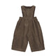 LELE JOVE Nordic style children's sleeveless overalls autumn and winter baby corduroy boys and girls casual versatile straight trousers overalls - dark brown 100
