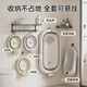 iuu婴儿洗澡盆 可折叠宝宝浴盆大号 洗澡神器躺托浴架新生儿童用品 【北欧灰】+浴架+浴垫+脸盆*3 材质：FAD食品级材质检测认证