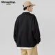 MMOPTOP Japanese solid color sweater long-sleeved men's autumn and winter retro loose V-neck cardigan MT2350 black 2XL