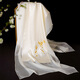 Hangzhou Silk Road Su-embroidered Silk Scarf for Women in Summer Mulberry Silk Sunscreen Scarf Floating Gauze Thin Shawl Outside Mom's Birthday Gift Gold