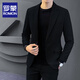 Luo Meng Autumn and Winter Casual Suit Jacket Men's Korean Slim Small Suit Jacket Trendy High-End Handsome Formal Top Black Single-piece Suit XL
