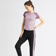 Hui'ang Sportset Yoga-Anzüge Sets Laufen Sportanzüge Fitness Schnell trocknende Kleidung T-Shirts Web Kurzärmel Beine lila m