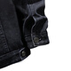 JEANSWEST Jacket Men's 2025 Autumn Denim Jacket Handsome Trendy Work Clothes Lapel Jacket Men's Black Gray XL