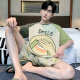 侨茼男士睡衣夏季纯棉短袖2025新款薄款青少年学生卡通大码家居服套装 B 1343（纯棉面料） L 170CM建议体重110-125