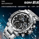 
SANDA electronic watch male student waterproof sports junior high school student Chinese Valentine's Day gift for boyfriend 6175 black silver