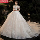 Vestido de novia de decoración roja 2025 Nueva novia Retro Princesa Ceremonia Francesa Principal vestido de novia Light Champagne Trellis m
