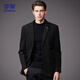 ROMON Woolen Suit Men's Spring and Autumn Business Casual Single Suit Coat Warm Jacket Men XF79 Black 2XL