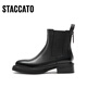 Sigatus neuer Winterstil Chelsea -Stiefel Kurzstiefel Dicke Ferse Mode Boots Frauenstiefel D9930dd3 Obsidian Black (Single) 35