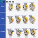 易得力脚轮重型4寸5寸6寸8寸定向万向刹车聚氨酯铝芯万向轮73-86A 6寸双刹73126L-736-86A