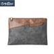 Jinlilai 2024 new retro simple men's youth clutch Korean men's bag envelope IPAD bag trendy gray coffee