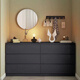 Shantoulin Village Massive Holzkiste des Schranks Nordic Style Schlafzimmer Wohnzimmer Schubladen TV -Schrank Amerikanische schwarze Kabinettskiste Ten Dou 1583*40*1216 HEIGHT HAUG