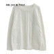 HKJACKTAO knitted sweater Hong Kong trendy brand twist knitted women's thickened loose slimming top new autumn and winter white outer bottoming inner wear for women milky white M suitable for 100Jin [Jin equals 0.5kg]-110Jin [Jin equals 0.5kg]