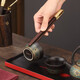 Jiutang ebony brass tea ceremony six gentlemen high-end tea accessories collection tea table tea making tools set tea clip knife spoon ebony round shape - Xiangyun bucket + HY copper and wood accessories