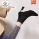 BOOTS DE LA CELEBRADA DE LA CARLECIDAD DEL ENTERNEA DE LA CARLECIDAD DE LA PARTICINA PEQUEÑA BOTAS CORTAS DE LA MUJER PARA MUJER Y AUTORMAS SOLITAS SOLITAS SOCKS BOTAS TIELAS PUNTADOS TELOS DEL TELOS altos Tacones de invierno Botas desnudas de invierno Color de albaricoque 37
