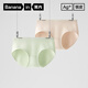 Banana silver leather 701S women's underwear 80 long velvet cotton 7A antibacterial breathable anti-pinch hip mid-waist shorts 2 packs of warm malt + 2 pieces L