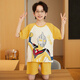 
Langsha children's pajamas boys summer short-sleeved thin cotton home clothes boys small middle-aged and summer students cartoon suit LTN686 165 Suggested 160-165CM/95-115Jin[Jin equals 0.5 kg]