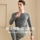 浪莎男士秋衣上衣单件内衣高端纯棉毛衫中老年人薄款保暖全棉线衣打底 【深灰+藏青】·2件上衣 XL /175