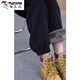 Pájaro carpintero (tucano) 2025 más pantalones negros de terciopelo en otoño e invierno, pantalones de cana de pierna ancha pequeños pantalones casuales engrosados ​​para mujeres 9920# negro [espesado] más el tamaño del terciopelo [recomendado para estar dentro de 80-100 Jin [Jin equivale a 0.5 kg]]]