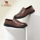 Camel (CAMEL) men's shoes autumn and winter genuine cowhide shoes breathable business casual shoes high-end slip-on middle-aged dad leather shoes G13S155102 black 43