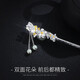 Enchanting Cat S925 sterling silver Hotan jade hairpin, ancient style hairpin, new Chinese style hairpin, ladies birthday gift, practical for girls, Dielian flower hairpin + Hotan jade earring set