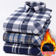 Yunting Coton pur Shirt Men's plus Velvet épaissis de fourrure en fourrure à carref