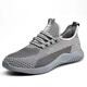 Zapatos de protección laborales alemanes importados de Feizhi para hombres y mujeres en verano transpirable, cabeza de acero a prueba de olor, anti-sambiente, anti-Punteo, fondo sólido liviano 819 gris transpirable Feizhi [anti-shinging, anti-shinging, anti-asmalting, anti-agitación, 40, 40