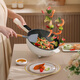 Royalstar electric wok, electric cooking pot, electric hot pot, multi-functional household electric hot pot, multi-purpose pot, one pot, multi-purpose small household appliances, steaming, frying, all-in-one cooking pot, non-stick pot, plug-in Royalstar electric wok with wooden spatula, extra thick version, 4.5L+ steamer mechanical version, for 3 to 5 people